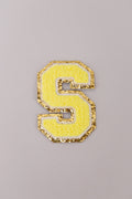 Chenille Adhesive Letter Patches- Yellow 5.5cm