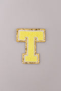 Chenille Iron-On Letter Patches- Yellow 8cm