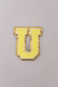 Chenille Adhesive Letter Patches- Yellow 5.5cm