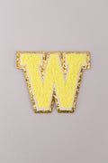 Chenille Iron-On Letter Patches- Yellow 8cm
