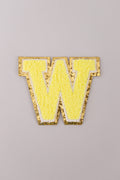 Chenille Adhesive Letter Patches- Yellow 5.5cm