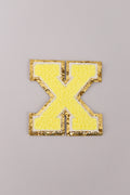 Chenille Iron-On Letter Patches- Yellow 8cm