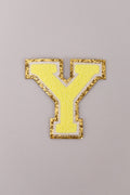 Chenille Adhesive Letter Patches- Yellow 5.5cm