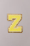 Chenille Iron-On Letter Patches- Yellow 8cm