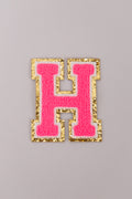 Chenille Adhesive Letter Patches- Hot Pink 5.5cm