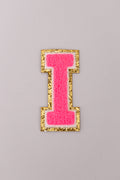 Chenille Adhesive Letter Patches- Hot Pink 5.5cm