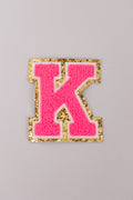 Chenille Adhesive Letter Patches- Hot Pink 5.5cm