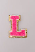 Chenille Adhesive Letter Patches- Hot Pink 5.5cm