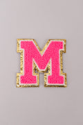 Chenille Adhesive Letter Patches- Hot Pink 5.5cm