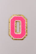 Chenille Iron-On Letter Patches- Hot Pink 8cm