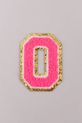 Chenille Adhesive Letter Patches- Hot Pink 5.5cm