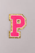 Chenille Adhesive Letter Patches- Hot Pink 5.5cm