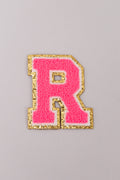 Chenille Adhesive Letter Patches- Hot Pink 5.5cm