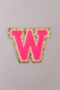 Chenille Adhesive Letter Patches- Hot Pink 5.5cm