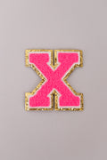 Chenille Adhesive Letter Patches- Hot Pink 5.5cm