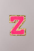 Chenille Iron-On Letter Patches- Hot Pink 8cm