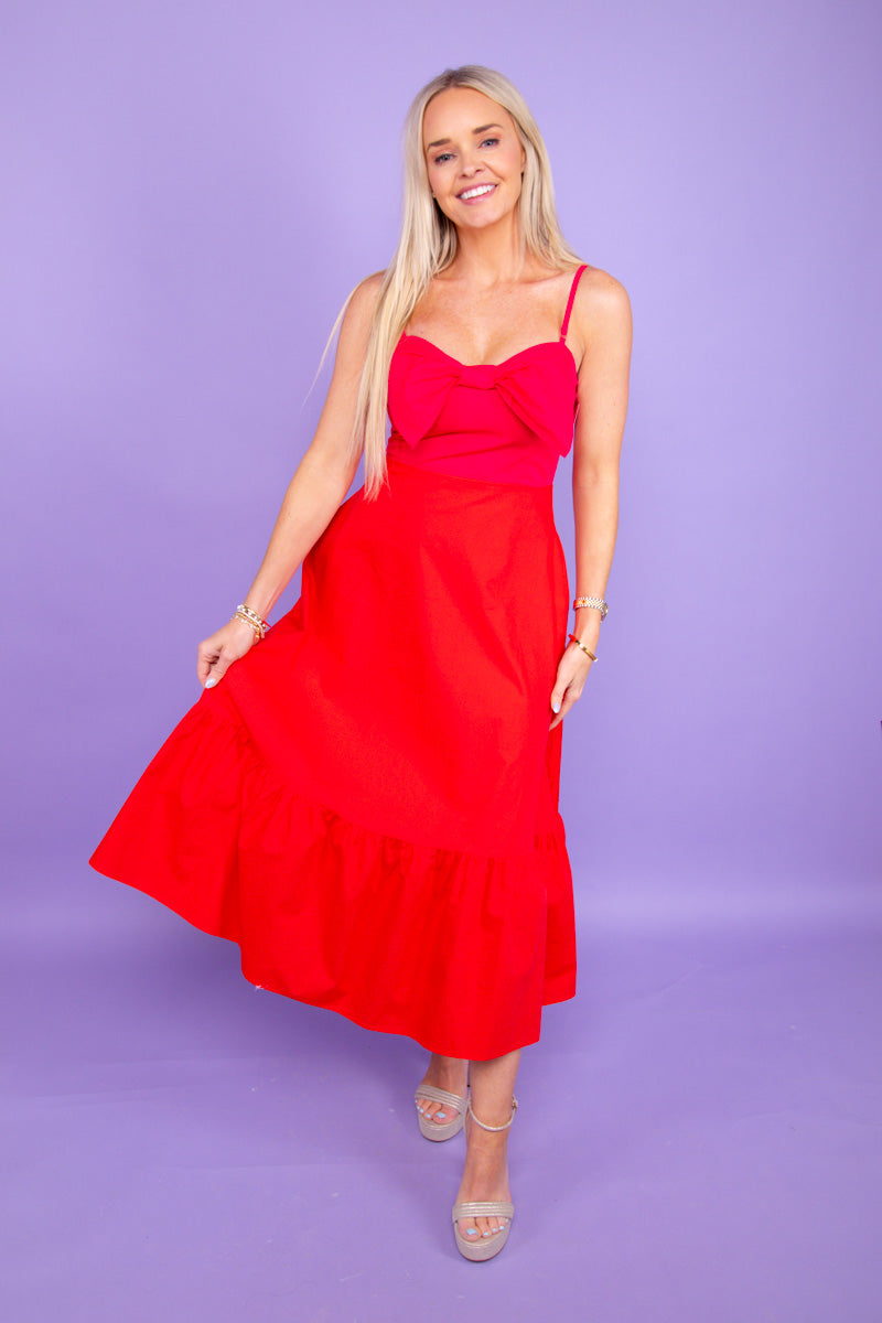 Double the Fun Color Block Bow Dress- FINAL SALE