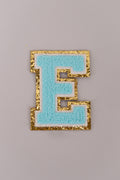 Chenille Iron-On Letter Patches- Blue 8cm