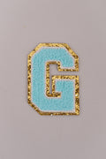 Chenille Iron-On Letter Patches- Blue 8cm