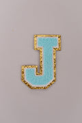Chenille Iron-On Letter Patches- Blue 8cm