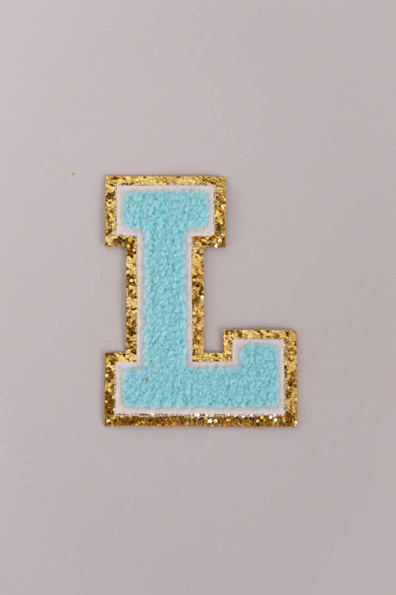 Chenille Adhesive Letter Patches- Blue 5.5cm