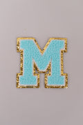 Chenille Iron-On Letter Patches- Blue 8cm