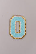 Chenille Iron-On Letter Patches- Blue 8cm