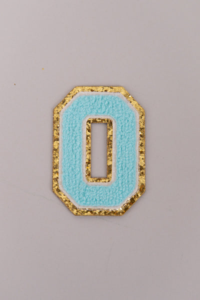 Chenille Iron-On Letter Patches- Blue 8cm