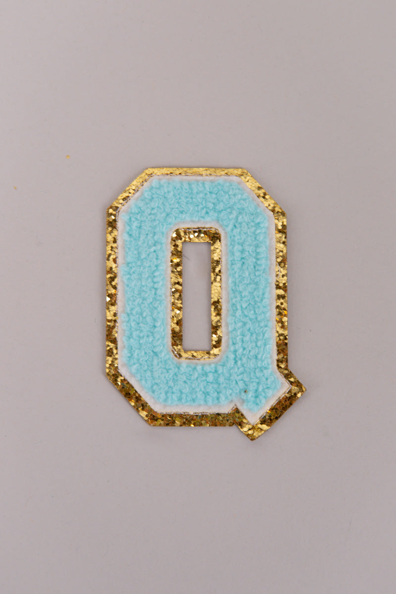 Chenille Adhesive Letter Patches- Blue 5.5cm