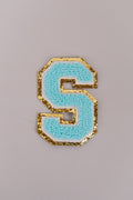 Chenille Adhesive Letter Patches- Blue 5.5cm
