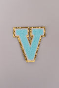 Chenille Adhesive Letter Patches- Blue 5.5cm