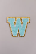 Chenille Iron-On Letter Patches- Blue 8cm