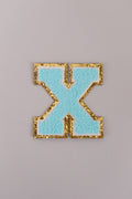 Chenille Adhesive Letter Patches- Blue 5.5cm