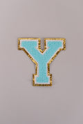 Chenille Adhesive Letter Patches- Blue 5.5cm
