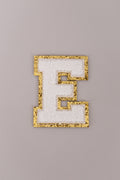 Chenille Adhesive Letter Patches- White 5.5cm