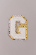 Chenille Adhesive Letter Patches- White 5.5cm