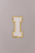 Chenille Adhesive Letter Patches- White 5.5cm