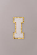Chenille Iron-On Letter Patches- White 8cm