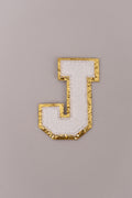 Chenille Adhesive Letter Patches- White 5.5cm