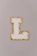 Chenille Adhesive Letter Patches- White 5.5cm