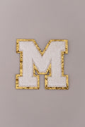 Chenille Adhesive Letter Patches- White 5.5cm