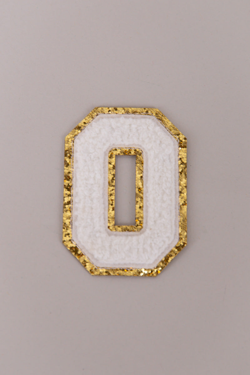Chenille Adhesive Letter Patches- White 5.5cm