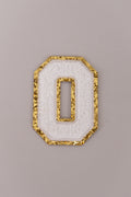Chenille Iron-On Letter Patches- White 8cm