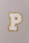 Chenille Adhesive Letter Patches- White 5.5cm