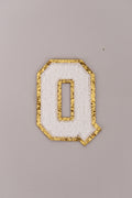 Chenille Iron-On Letter Patches- White 8cm