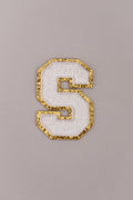Chenille Adhesive Letter Patches- White 5.5cm