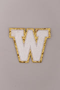 Chenille Iron-On Letter Patches- White 8cm