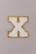Chenille Adhesive Letter Patches- White 5.5cm