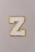 Chenille Adhesive Letter Patches- White 5.5cm