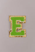 Chenille Adhesive Patch Letters - Green 5.5cm